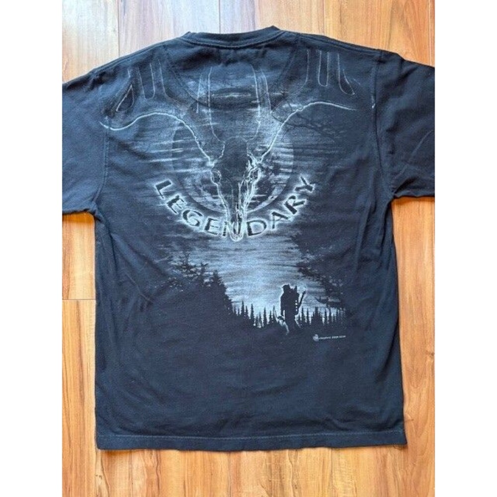 Legendary Whitetails Black T Shirt  Mens XL Deer‎ Buck Hunting Archery Black